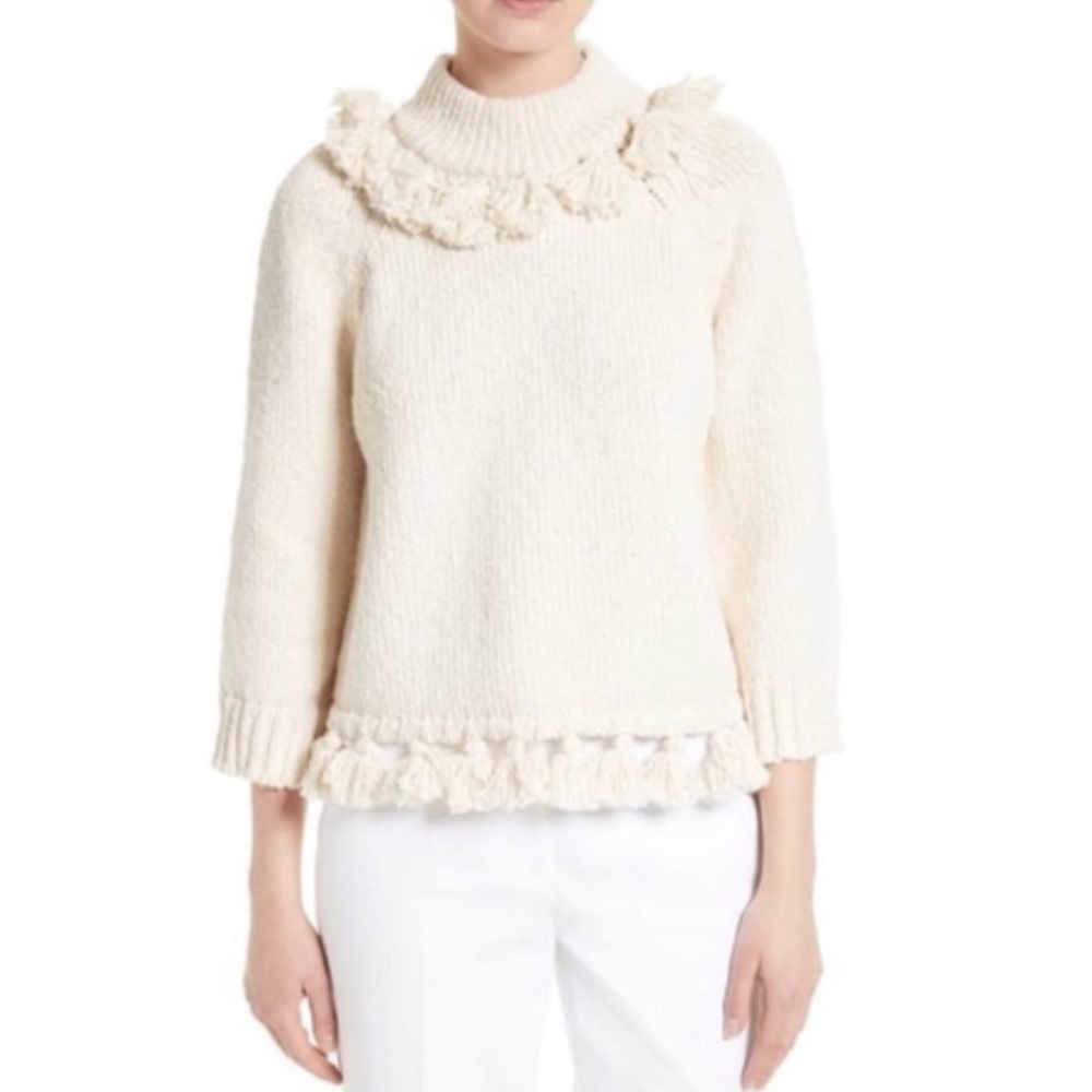 Broome Street Kate Spade | Fringe Tassel Cotton Knit Sweater Size XXS
